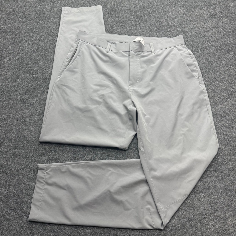 Fabletics Only-Pant Mens 35x34 Light Gray Technical Stretch Golf Chino PT2253340
